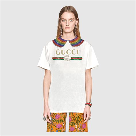 gucci t shirt dames|vintage gucci logo t shirt.